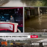 Nocna relacja z terenów zagrożonych powodzią [wideo]