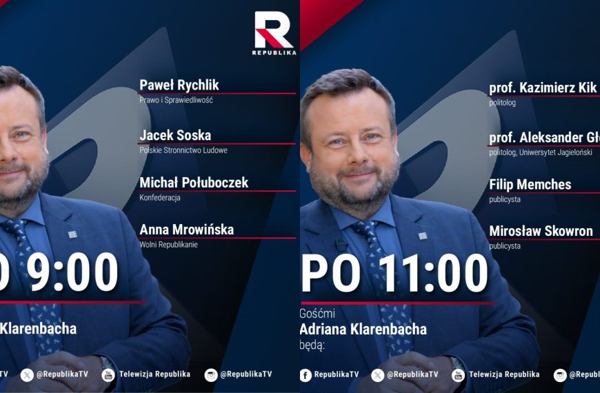 Republika. Poranek z Adrianem Klarenbachem i jego gośćmi. Zapraszamy!